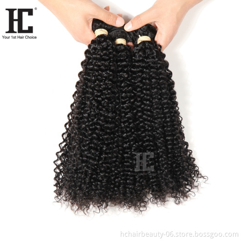 Wholesale Kinky Curly Human Hair Bundles Brazilian Kinky Curly Weaves Human Hair 1/3 Bundles Remy Human Hair Extensions